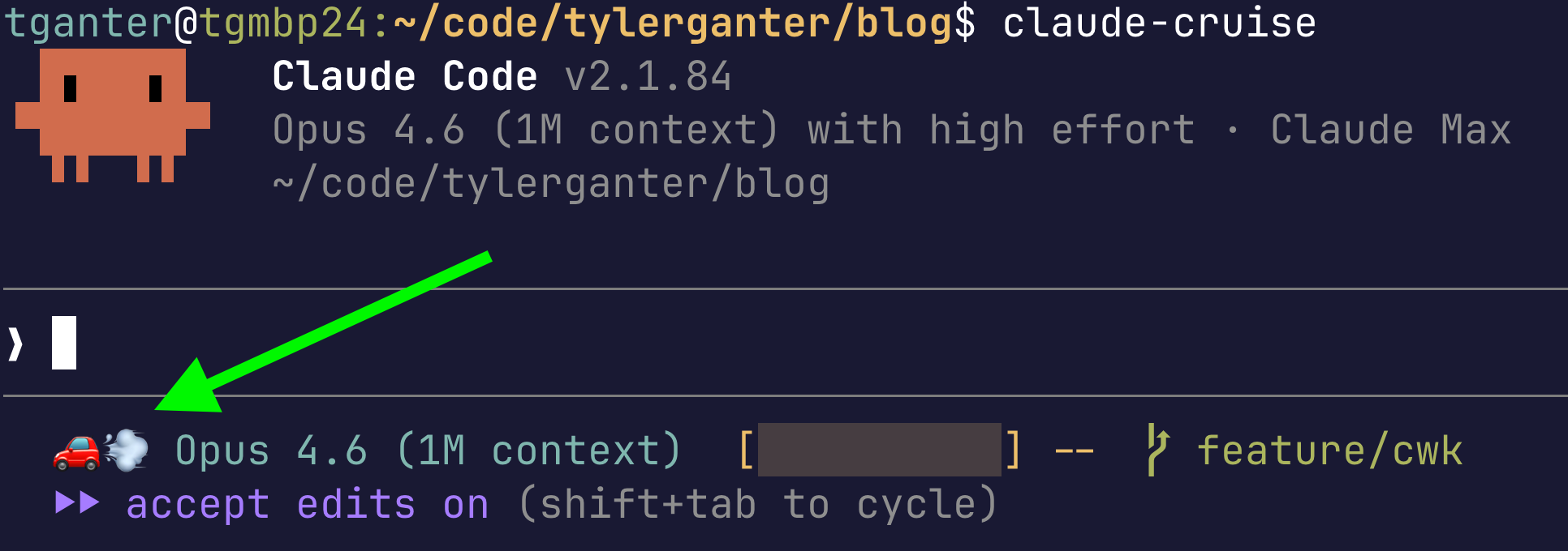 Claude cruise statusline indicator