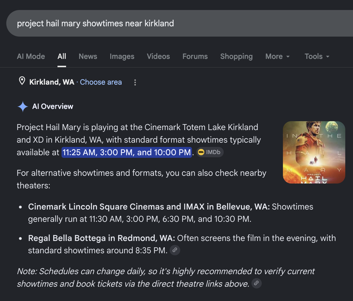 Google showtimes 3.0